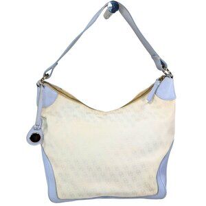Dooney & Bourke Vintage Signature Canvas Jacquard Baby Blue Pebble Grain Purse